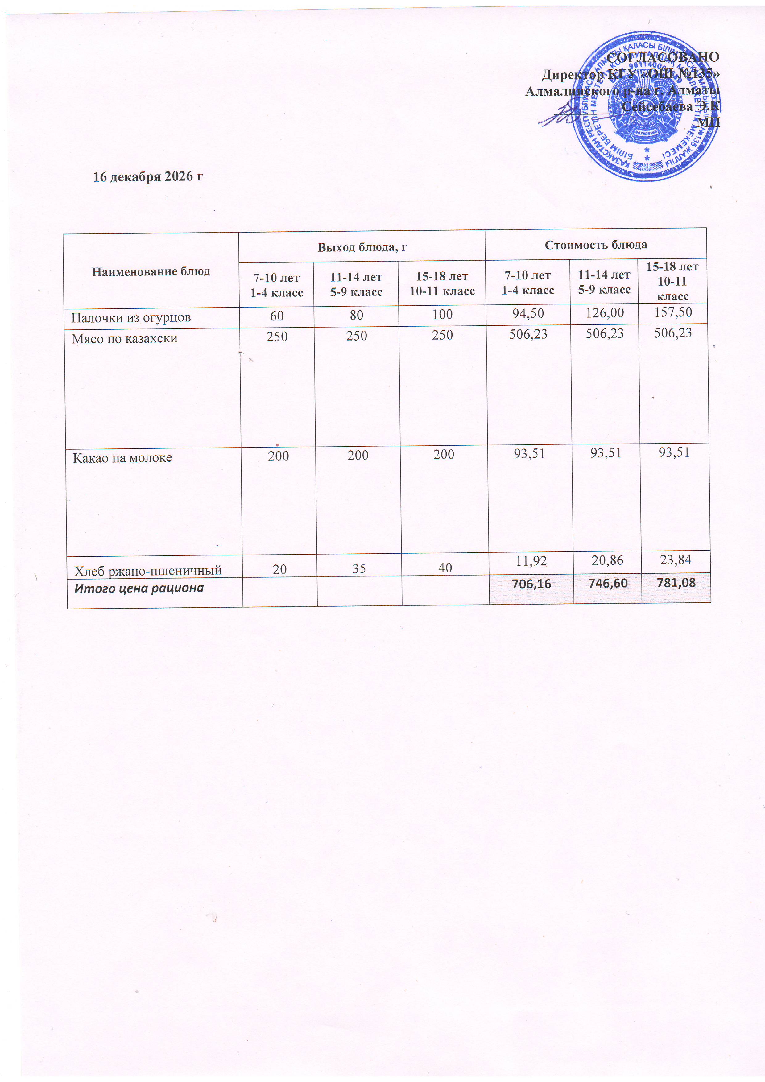 Ас мәзірі 16.01.2026